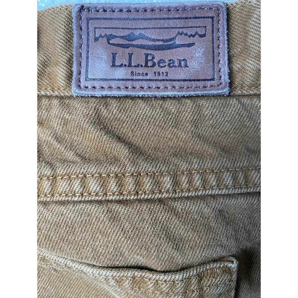 LL Bean Comfort Waist Relaxed Fit Khaki Pants Men's 38x32 Measured 36x30 Brown